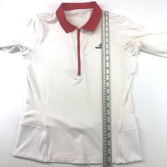 STELLA McCartney Adidas sport top Small 3/4 sleeve collar quarter zip Preppy - Picture 6 of 7